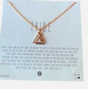 Bryan Anthonys Necklace Tribe Teepee Friendship Minimalist Rose Gold Tone NEW